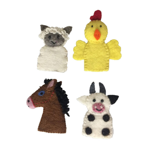 PAPOOSE TOYS - Farm Animals Finger Puppets - Set of 4